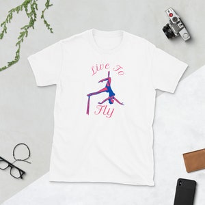 Live To Fly Aerial Yoga Aerialist T-Shirt, Unisex Short Sleeve Shirt