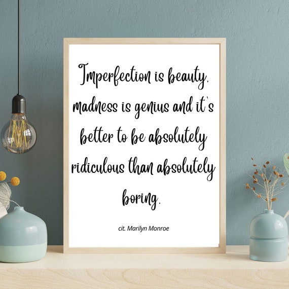 Marylin Monroe Best Citation Positive Quote Marylin Beauty Etsy