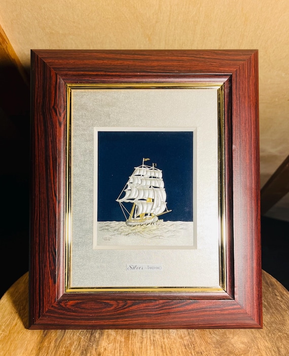TAKEHIKO 武比古 SILVER999 純銀 Clipper Ship Vintage Sterling Silver 999 Clipper Ship Frame by Takehiko