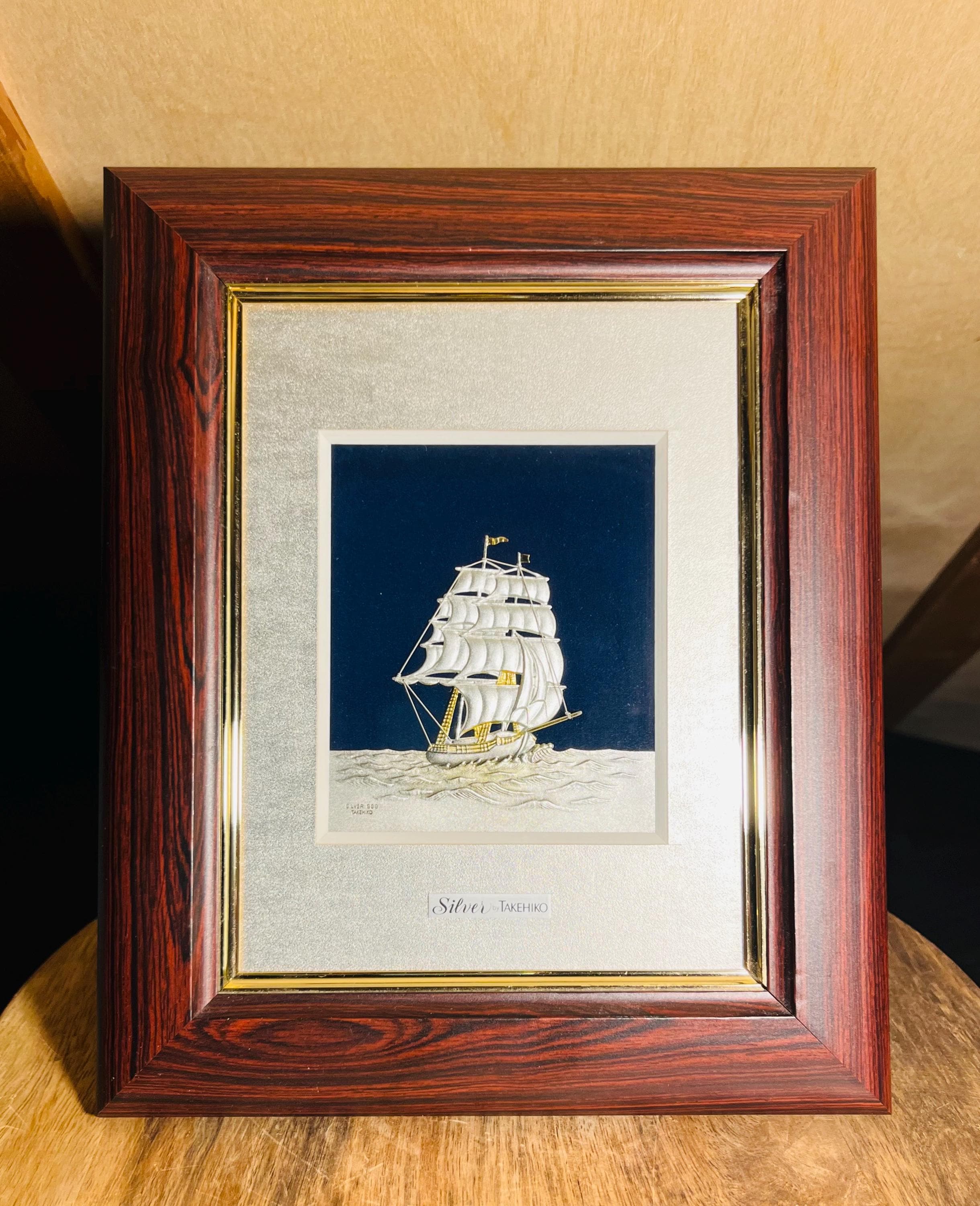 TAKEHIKO 武比古 SILVER999 純銀 Clipper Ship Vintage Takehiko Seki .999 Sterling Silver Clipper Ship Art
