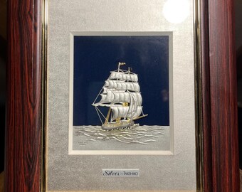 TAKEHIKO 武比古 SILVER999 純銀 Clipper Ship Vintage Takehiko Seki .999 Sterling Silver Clipper Ship Art
