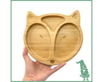 Baby bamboo plate with suction plate | Toddler | Fox | Crockery