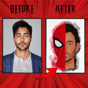 Custom Spiderman Portrait | Custom Spiderman Illustration | Spiderman Fan Art | Digital Superhero Poster | Father&#39;s Day Gift | For Boyfriend