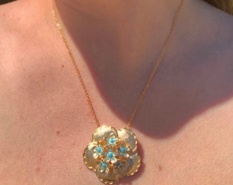 Pendentif hawaïen antique- Idées cadeaux- Pendentif antique- or- collier- cadeaux pour elle- sur le thème de l’océan