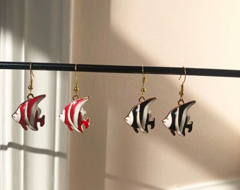 jolie plage esthétique poisson boucles d’oreilles, idée cadeau saint-valentin