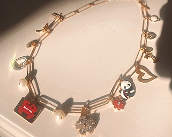 Collier Maryland Charm - idées cadeaux - collier - breloques en or - breloques vintage - bijoux en or