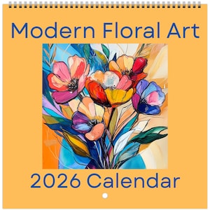 Funky Quirky Flower Bouquet Calendar 2026 - Customizable, Eco-Friendly, Vibrant Design