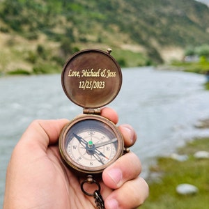 Personalized working Compass With Custom Engraving, Engraved Compass Handwriting Engraved on Compass Graduation Day, Keepsake Gift
