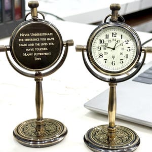 Retirement Gift For Men, Personalized Desk Clock, Corporate gift, Retirement Gifts for Boss, Retirement Gifts for Teacher, Retro table clock