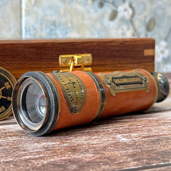 Telescopio de trabajo personalizado, telescopio grabado, catalejo pirata, regalo de navegación, regalos de graduación, regalo de aniversario para el esposo,