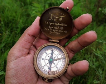 Personalisierter Arbeitskompass mit benutzerdefinierter Gravur, gravierter Kompass Handschrift graviert am Kompass Abschlusstag, Andenken Geschenk