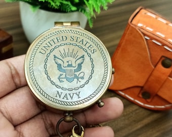 Engraved Navy Compass, U.S Navy Gift,  United Sates Navy Gift, Personalised Navy Gifts, Antique Working Compass , Navy Retirement Gift