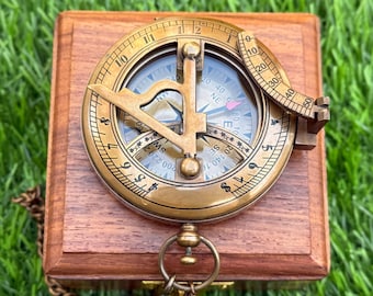 Personalized Working Sundial Compass, Engraved Compass, Anniversary Gift Compass, Compass For Husband, Valentines Day Gift, Couples Gift