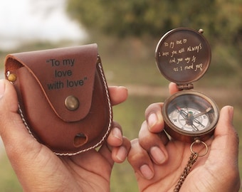 Personalisierter Kompass mit individueller Gravur, Kompass für Ehemann, Kompass für Trauzeugen Jahrestag Geschenk Kompass