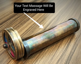 Brass Kaleidoscope, Personalized Kaleidoscope, Multicolored Kaleidoscope Gift, Birthday Gifts, Personalized Gifts For kids Gift For Grandson