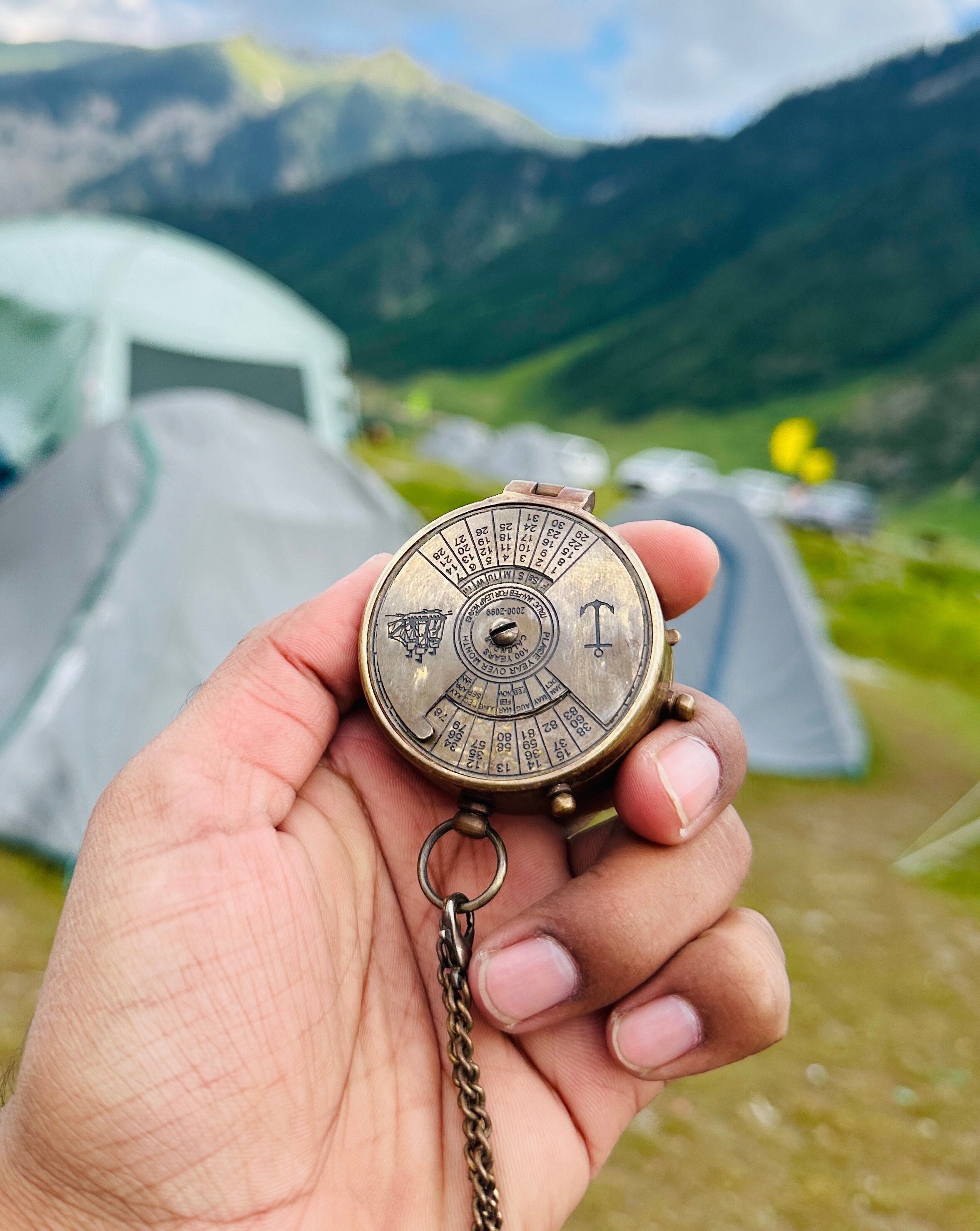 Personalized Antique Working Compass, Engraved Compass, 100 Years Calender Compass, Anniversary Gift For Husband, Groomsmen Gift Compass