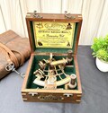 Nautical Brass Working Sextant With Two Telescope, Antique Maritime Navigational Instrument With wooden box, Navigational Sextant, product logo