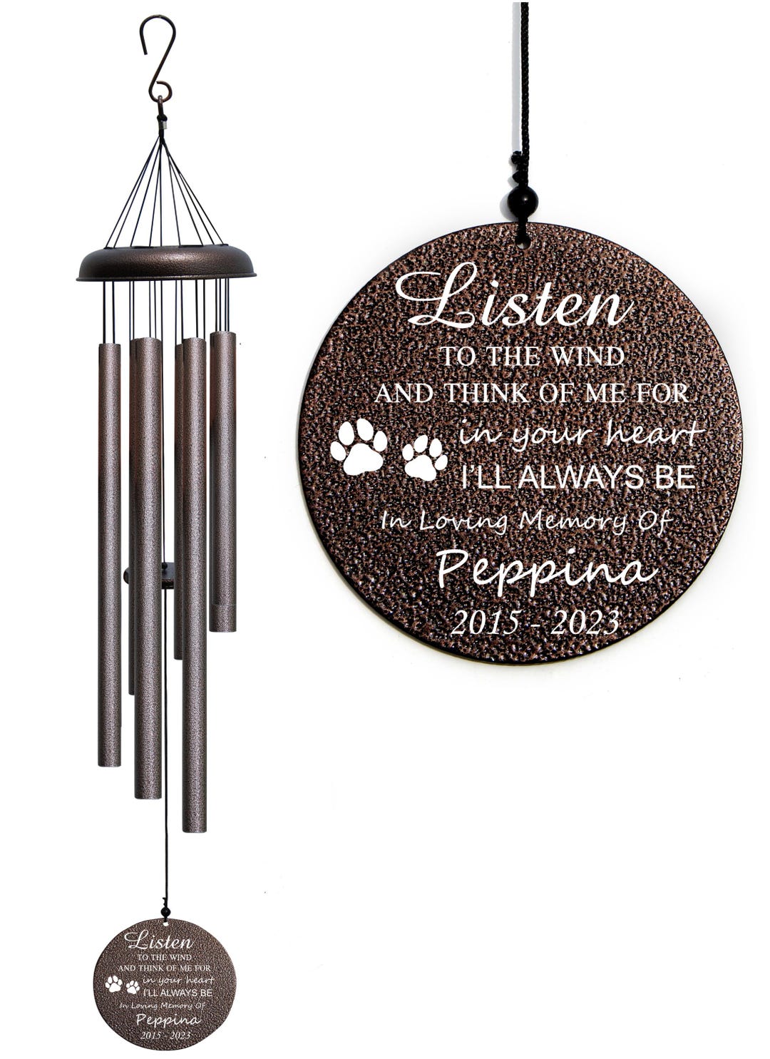 Pet Memorial Wind Chime Gift, Dog Memorial Wind Chime, Personalized ...