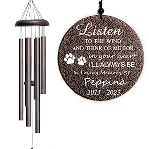 Pet Memorial Wind Chime Gift, Dog Memorial Wind Chime, Personalized Wind Chime Pet Listen to the Wind, Memorial Gift Loss of Dog