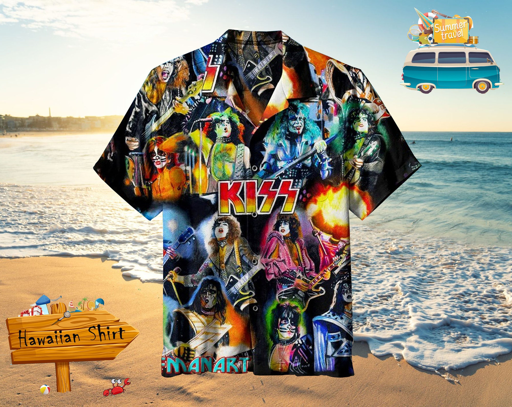 Kiss Band 2022 Hawaiian Shirt, Rock Band Hawaiian Shirts, Funny Hawaian Shirt
