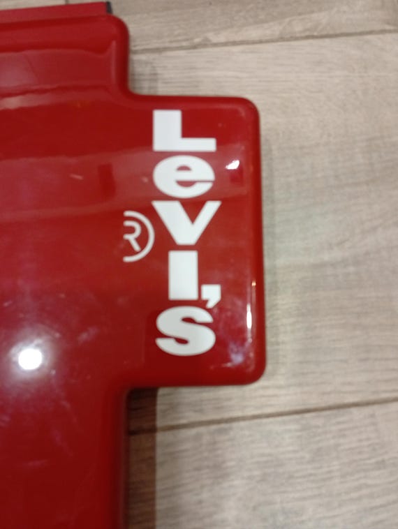 Levi's Type 1 Jeans Vintage Advertising Sign, 20th Century, Red