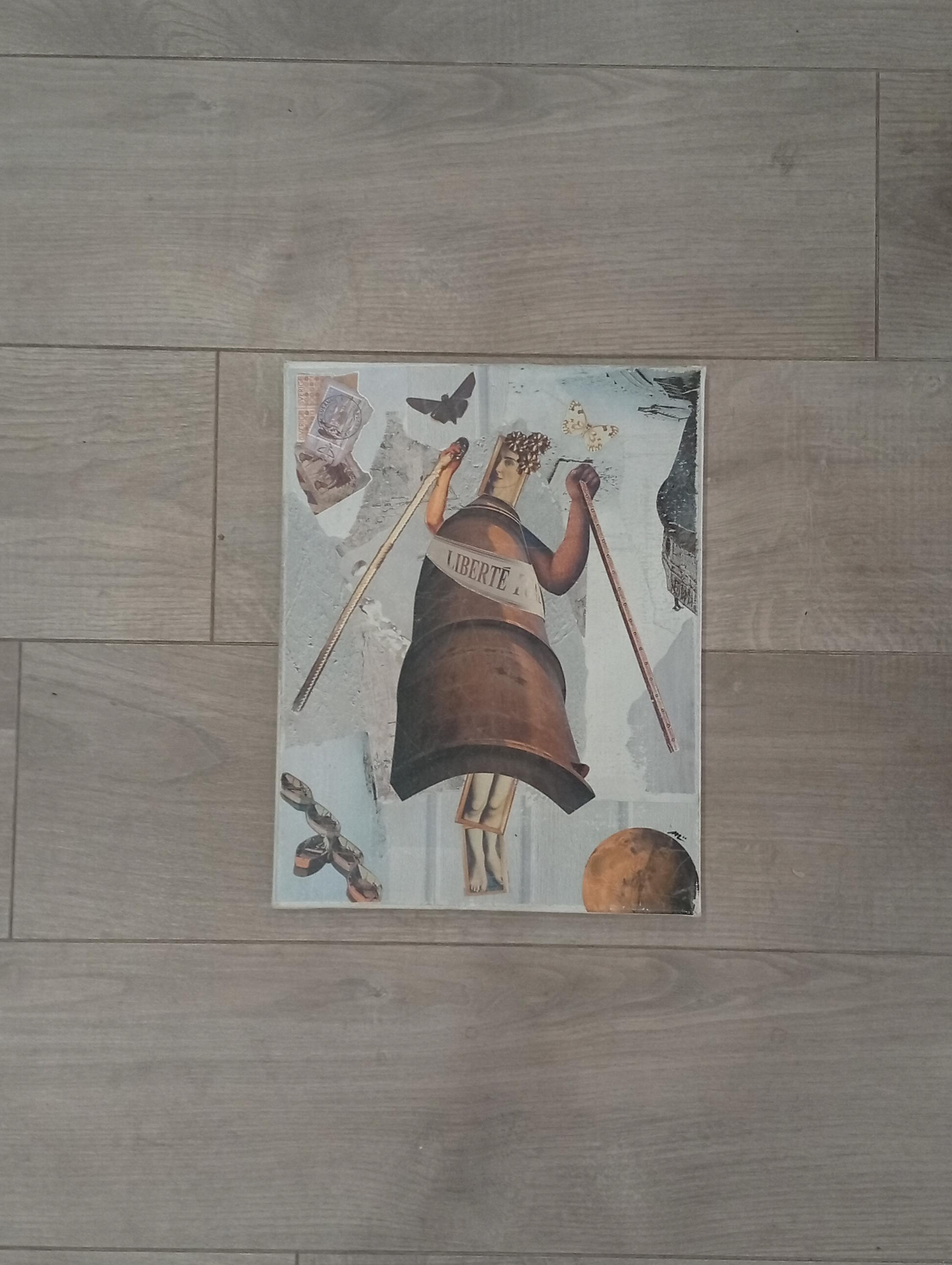 Mixed Media Painting Collage on Canvas Modern School Street Art Outsider Raw Singular Pop