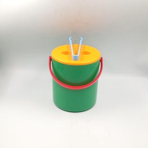 Vintage 80&#39;s Multicolor Plastic Ice Bucket Ice Cubes Post Modernist Design dlg Memphis Pierre Sala