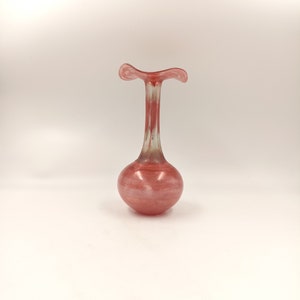 Flame-blown glass bottle vase Studio Glass France 20th century