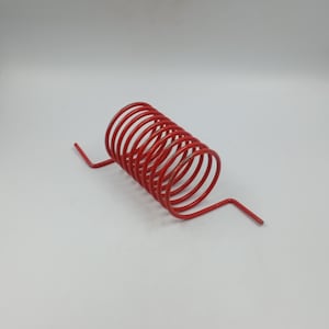 Porta-correio vintage vermelho com mola, anos 70 e 80, design pop pós-moderno, meados do século, cinético