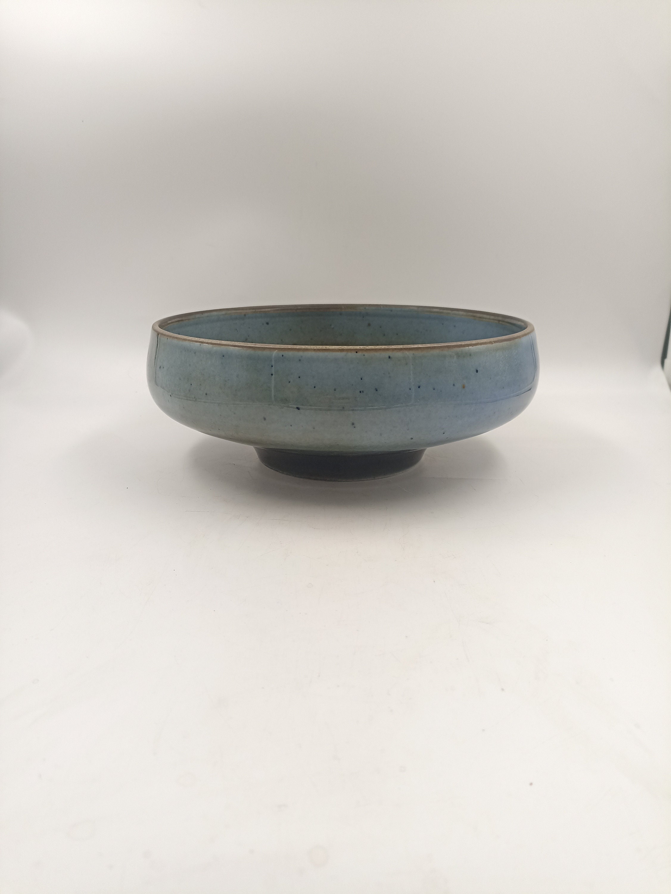 Vintage French Thin Vase by Porcelaine Virebent in Blue
