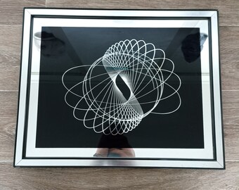 Frame printing on mirror Art Kinetic vintage spiral space age 70&#39;s