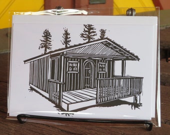 Northwoods Cabin Handmade Greeting Card
