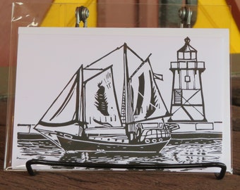 Grand Marais Hjordis Lighthouse Blank Greeting Card