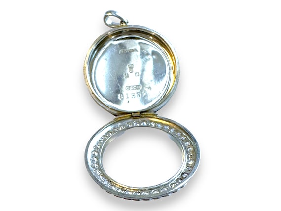 18k White Gold and Diamond Antique Locket - image 2
