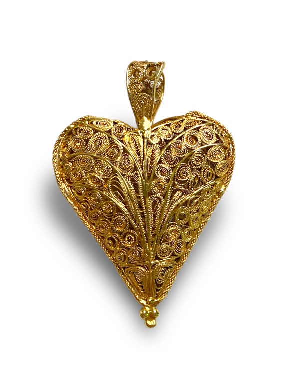 Antique Edwardian Locket and Heart Pendants 14k G… - image 5