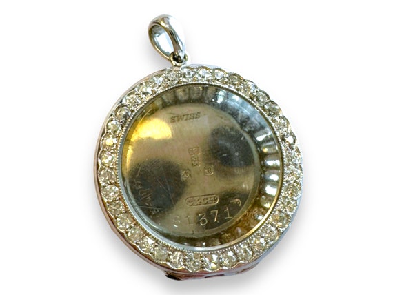 18k White Gold and Diamond Antique Locket - image 1