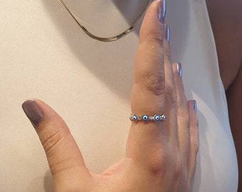 Evil Eye Ring,Mini Evil Eye Stackable Ring,Good Luck Ring,Dainty Ring,Gift For Her,Minimal Ring,Protection Sign Ring,Mother's Day Gift Ring