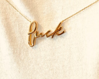 Fuck Necklace,Fuck You Necklace,Fuck Off Necklace,Fuck Jewelry,Fuck It Necklace,Mother's Day,Bad Word Necklace,Personalized Necklace