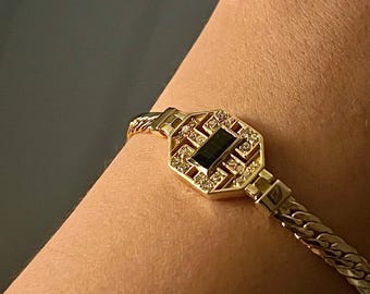BaugetteBraceletGold,Nameplate ID Bracelet,Personalized Chain Bracelet,GoldCustomEngraved Bracelet, DateBracelet,Personalized GiftForHer Him