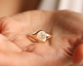 plane tree ring,14K Solid Gold tree Ring, 925 Sterling Silver Leaf Ring,gold ring, Mother's Day Gift, Valentine's Day Gift,