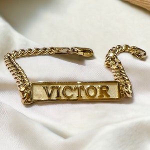 Name Bracelet Gold,Nameplate ID Bracelet,Personalized Chain Bracelet,GoldCustomEngraved Bracelet, DateBracelet,Personalized Gift For Her Him