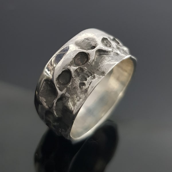 Hiroshima skull ring - obrączka srebro 925