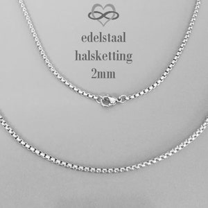 Pandora Style Necklace. Stainless Steel Women&#39;s Necklace. 2mm Thick Stainless Steel Necklace. Necklace for pendants, Pandora charms and Trollbeads. 36 40 45 50 60 75cm