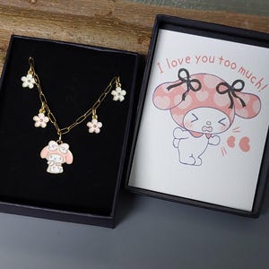 My Melody ketting choker - Kawaii ketting -  RVS met DQ metaal - 38-47cm - Geïnspireerd op Sanrio cartoon