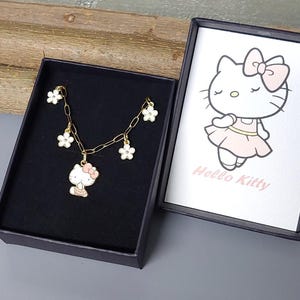 Hello Kitty ketting choker - Kawaii ketting -  RVS met DQ metaal - 38-47cm - Geïnspireerd op Sanrio cartoon