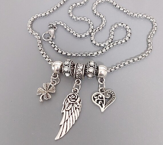 ZURWTCH Angel Wings & Heart Charm - 925 Sterling Silver DIY Bracelet/Necklace Jewelry For Women 10 thumbnail image