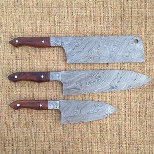 Handmade High Carbon Steel Chef Knife Set Of 5 Pcs Rosewood Black Resin Handle Gift For Father Kitchen Knife Groomsmen Wedding Gift For Him