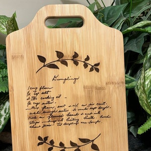 Engraved Family Recipe Bamboo Cutting Board: Personalized Kitchen Keepsake