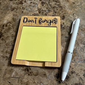 Bamboo Sticky Note Holder | Post-it Note Holder | Customizable | Teacher Gift | Office Gift | Secretary Gift | School | Desk Gift