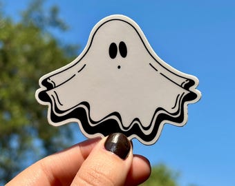 Ghost Sticker | Waterproof Vinyl Decal, Halloween Decor
